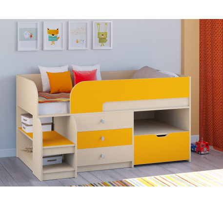 Кровать-чердак Астра-9.5 для детей 2-3 лет, спальное место 160х80 см